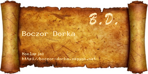 Boczor Dorka névjegykártya
